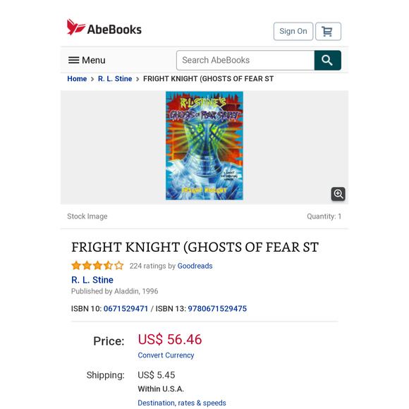 1996 Vintage Ghosts of Fear Street by R.L. Stine's! Fright Knight! Retail $56! - Picture 4 of 4